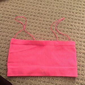 Sunday Best Ribbed Bra Top (cropped) straight neck